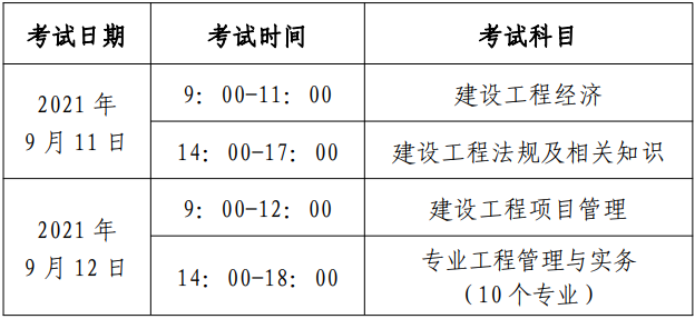 北京2021年一级建造师考试考务工作通知